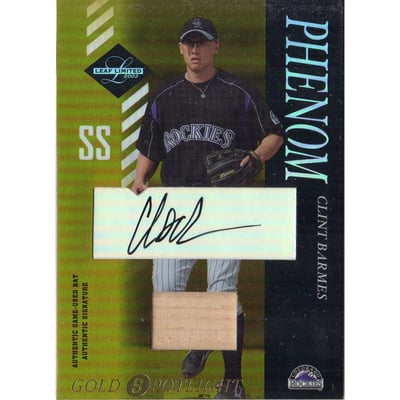 2003 Leaf Limited Gold Spotlight #196 C.Barmes A PH AU Bat
