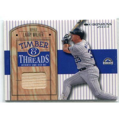 2004 Donruss Timber and Threads #TT30 Larry Walker Bat