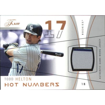 2004 Flair Hot Numbers Game Used Copper #TH Todd Helton