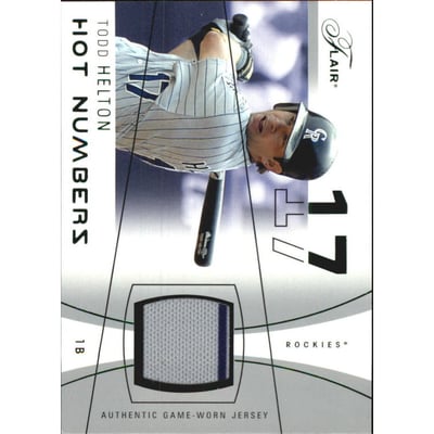 2004 Flair Hot Numbers Game Used Green #TH Todd Helton