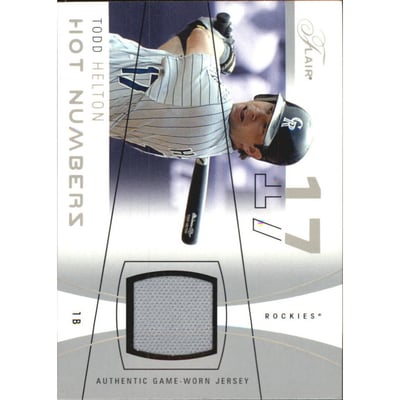 2004 Flair Hot Numbers Game Used Pewter #TH Todd Helton