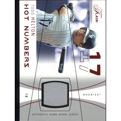 2004 Flair Hot Numbers Game Used Red #TH Todd Helton