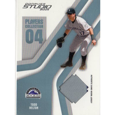 2004 Studio Players Collection Jersey Platinum #93 Todd Helton Away