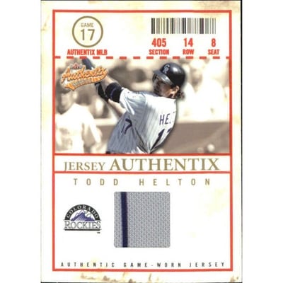 2005 Fleer Authentix Jersey General Admission #TH Todd Helton