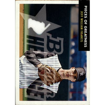 2007 Bowman Heritage Pieces of Greatness #JFR Jeff Francis Jsy B