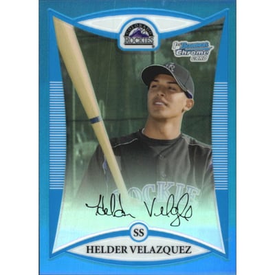 2008 Bowman Chrome Prospects Blue Refractors #BCP153 Helder Velazquez