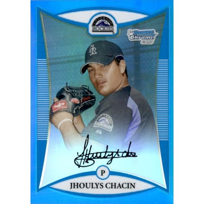 2008 Bowman Chrome Prospects Blue Refractors #BCP188 Jhoulys Chacin