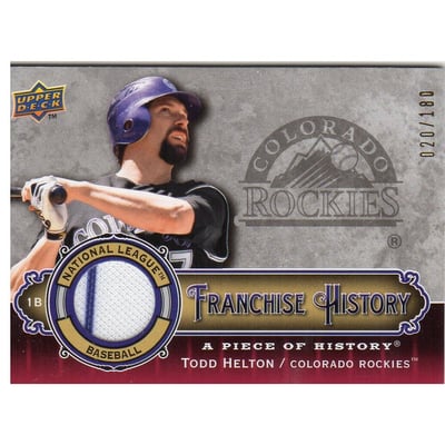 2009 UD A Piece of History Franchise History Jersey Red #FHHE Todd Helton