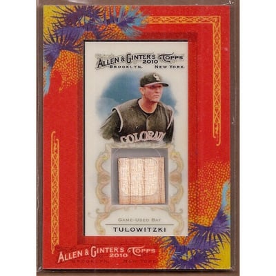 2010 Topps Allen and Ginter Relics #TT Troy Tulowitzki