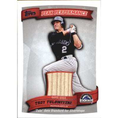2010 Topps Peak Performance Relics #TT Troy Tulowitzki S2