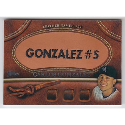 2011 Topps Glove Manufactured Leather Nameplates #CG Carlos Gonzalez