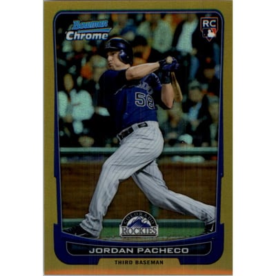 2012 Bowman Chrome Gold Refractors #168 Jordan Pacheco