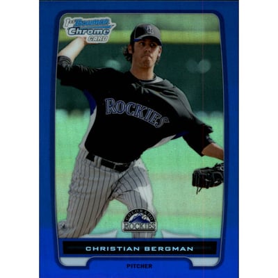 2012 Bowman Chrome Prospects Blue Refractors #BCP126 Christian Bergman