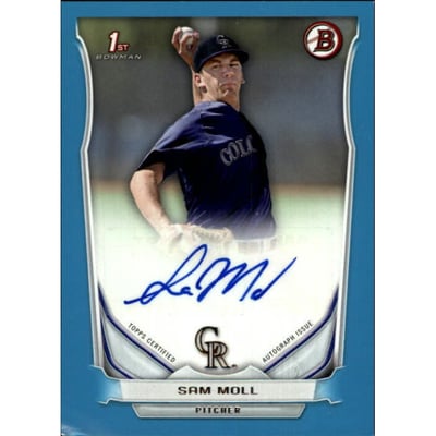 2014 Bowman Prospect Autographs Blue #PASM Sam Moll