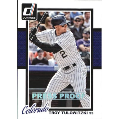 2014 Donruss Press Proofs Silver #70 Troy Tulowitzki