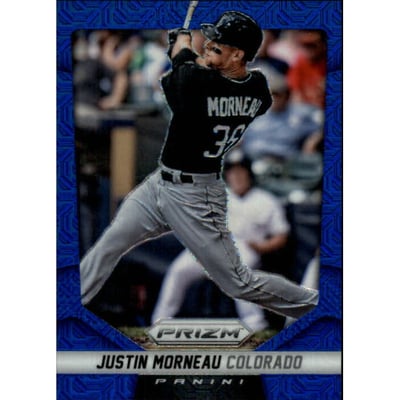 2014 Panini Prizm Prizms Blue Mojo #55 Justin Morneau