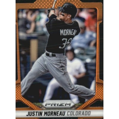 2014 Panini Prizm Prizms Orange Die Cut #55 Justin Morneau