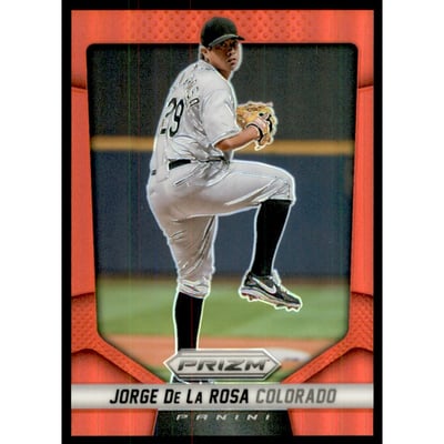 2014 Panini Prizm Prizms Red #100 Jorge De La Rosa