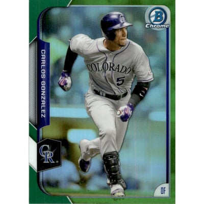 2015 Bowman Chrome Green Refractors #27 Carlos Gonzalez
