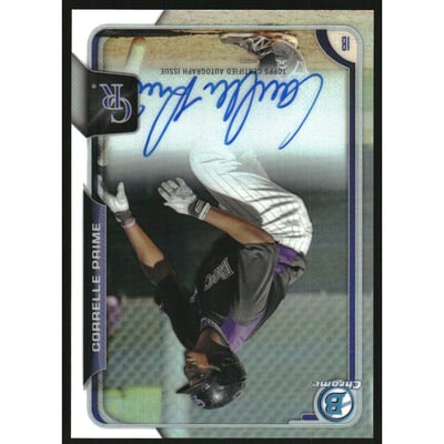 2015 Bowman Chrome Prospect Autographs Refractors #BCAPCP Corelle Prime