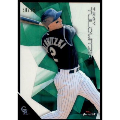 2015 Finest Green Refractors #17 Troy Tulowitzki