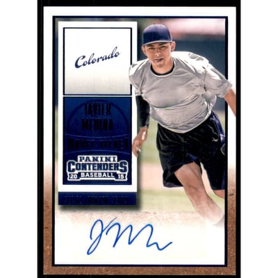 2015 Panini Contenders Draft Ticket Autographs Blue Foil #39 Javier Medina