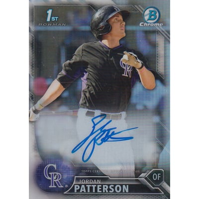 2016 Bowman Chrome Prospect Autographs Refractors #CPAJP Jordan Patterson