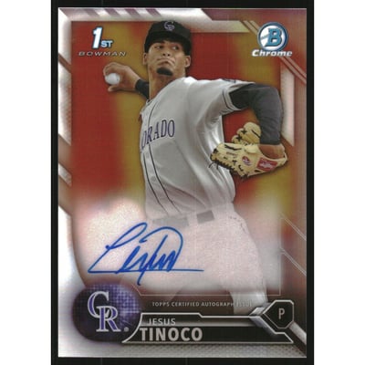 2016 Bowman Chrome Prospect Autographs Refractors #CPAJT Jesus Tinoco