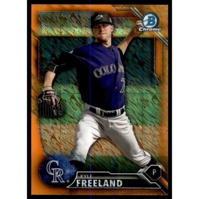 2016 Bowman Chrome Prospects Orange Shimmer Refractors #BCP174 Kyle Freeland