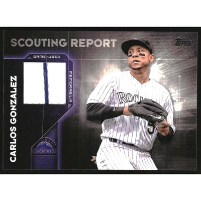 2016 Topps Scouting Report Relics #SRRCGN Carlos Gonzalez S2