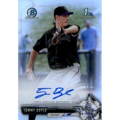 2017 Bowman Chrome Draft Autographs Refractors #CDATD Tommy Doyle
