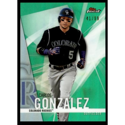 2017 Finest Green Refractors #77 Carlos Gonzalez