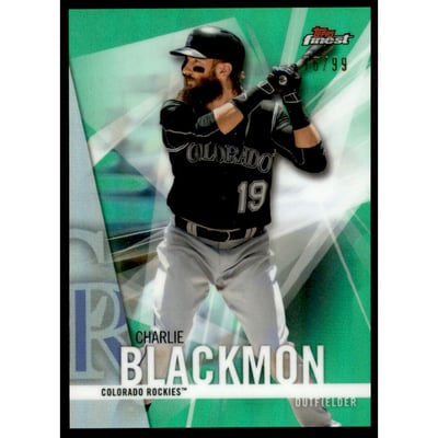 2017 Finest Green Refractors #82 Charlie Blackmon