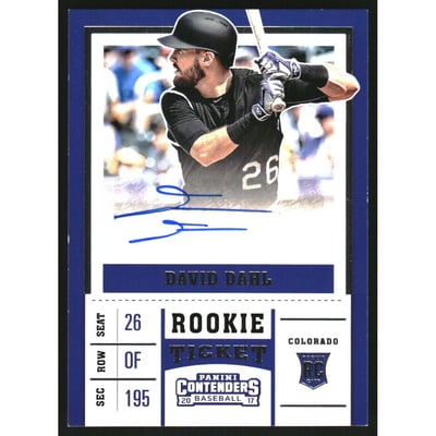 2017 Panini Contenders Rookie Ticket #31 David Dahl