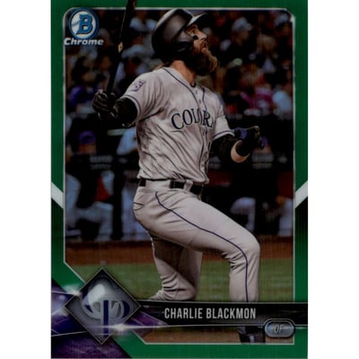 2018 Bowman Chrome Green Refractors #79 Charlie Blackmon