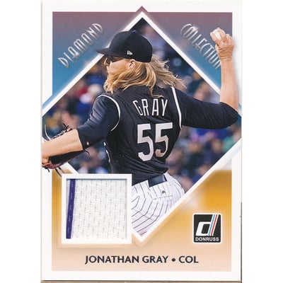 2018 Donruss Diamond Collection Memorabilia Gold #DCJG Jonathan Gray
