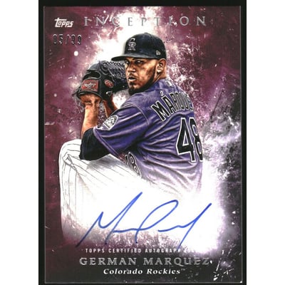2018 Topps Inception Rookies and Emerging Stars Autographs Magenta #RESGM German Marquez