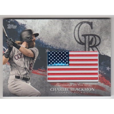 2018 Topps Independence Day U.S. Flag Relics #IDMLCL Charlie Blackmon