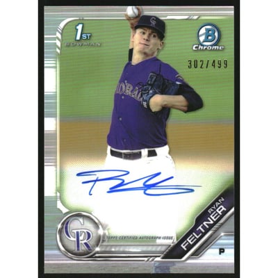 2019 Bowman Chrome Prospect Autographs Refractors #CPARF Ryan Feltner