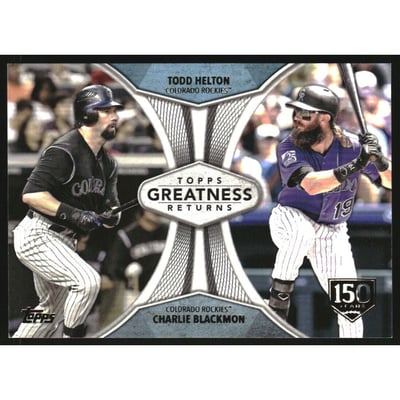 2019 Topps Greatness Returns 150th Anniversary #GR22 Charlie Blackmon/Todd Helton