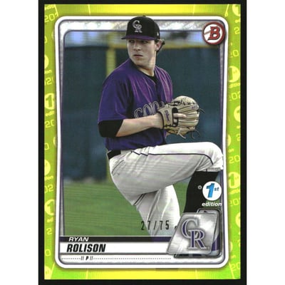 2020 Bowman 1st Edition Yellow Foil #BFE137 Ryan Rolison