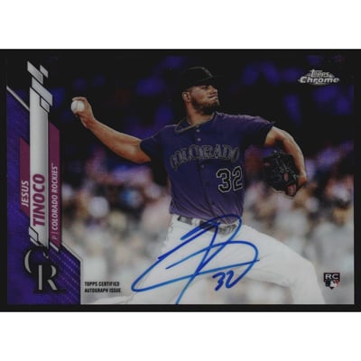 2020 Topps Chrome Rookie Autographs Purple Refractors #RAJT Jesus Tinoco