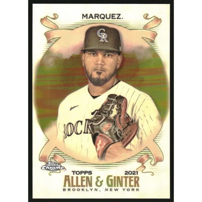 2021 Topps Allen and Ginter Chrome Gold Refractors #166 German Marquez