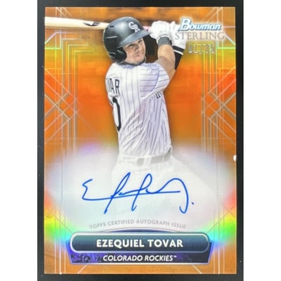 2022 Bowman Sterling Prospect Orange #PA-ET Ezequiel Tovar Auto /75