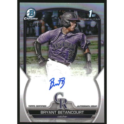 2023 Bowman Chrome Prospect Autographs Refractors #CPABB Bryant Betancourt