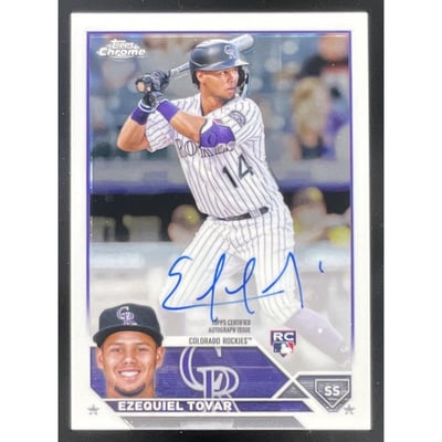 2023 Topps Chrome Rookie Autographs #RA-ET Ezequiel Tovar Autograph RC Auto