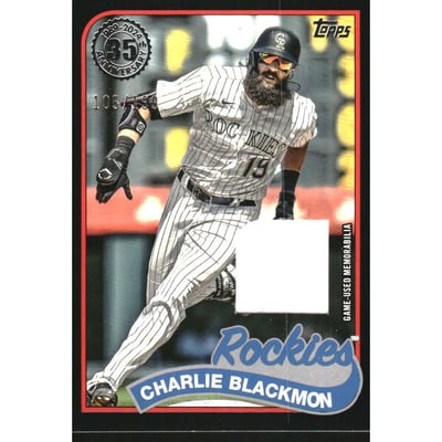 2024 Topps '89 Topps Relics Black #89R2CBL Charlie Blackmon S2