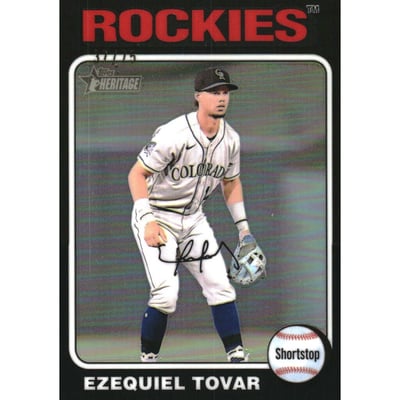 2024 Topps Heritage Chrome Black Refractors #328 Ezequiel Tovar HN
