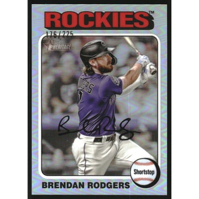 2024 Topps Heritage Chrome Silver Refractors #58 Brendan Rodgers HN/225