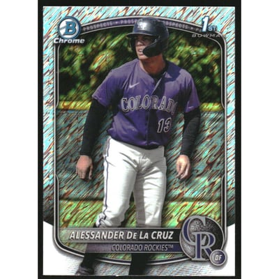 2025 Bowman Chrome Prospects Shimmer Refractors #BCP219 Alessander De La Cruz